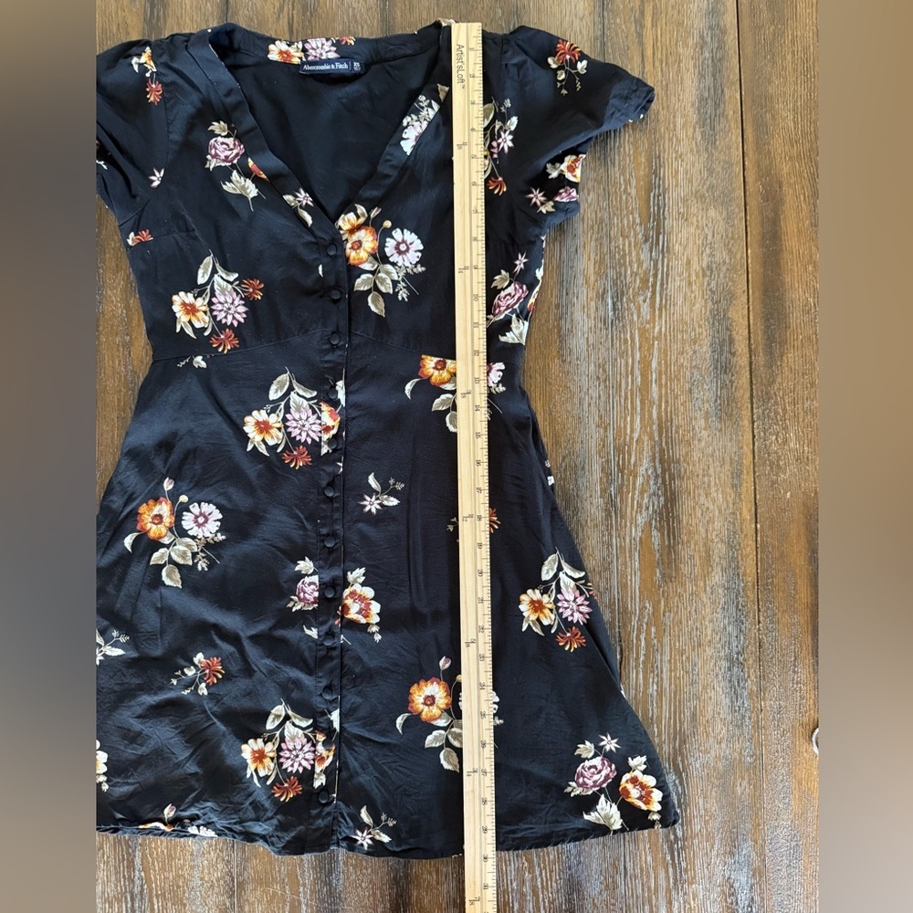 Abercrombie & Fitch Women’s Black Floral Button Up Dress Size XS - Picture 10 of 13